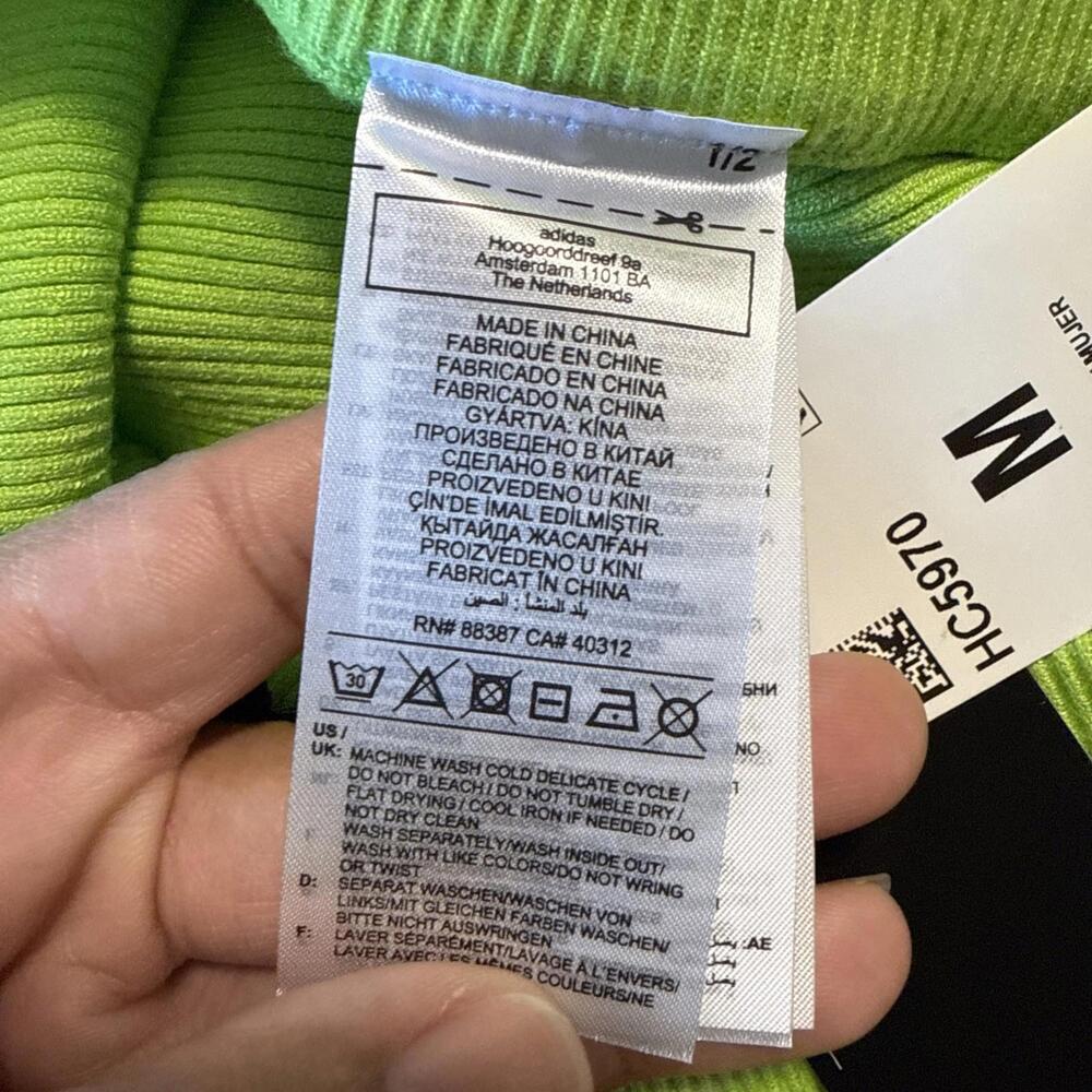 NWT Adidas X Ivy Park Lime Green Heavy Knit Ribbed Jogger Sweatpants - MED - Picture 11 of 12